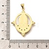 Religion Themed Rack Plating Brass Micro Pave Cubic Zirconia Pendants KK-L226-007G-13-3