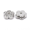Flower Alloy Rhinestone Slide Charms LS-RSB358-3P-3