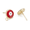 Eco-Friendly Brass Enamel Stud Earring Findings KK-H761-02G-3