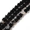 Dyed & Heated Natural Black Agate Beads Strands G-G085-B42-01-1