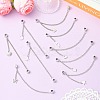 9Pcs 9 Styles Zinc Alloy European Safety Chains with Dangle Charms HJEW-CJ0001-23-6