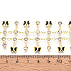 Brass Glass Butterfly Charm Link Chains CHC-T018-12C-G-3