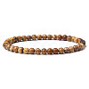 4mm Round Natural Picture Jasper Beads Bracelet for Men X-KG3069-8-1