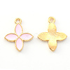 Light Gold Plated Alloy Enamel Pendants X-ENAM-R136-15B-2