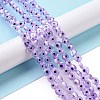 Handmade Evil Eye Lampwork Flat Round Bead Strands LAMP-L058-8mm-25-2