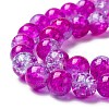 Spray Painted Crackle Glass Beads Strands CCG-Q002-8mm-09-3