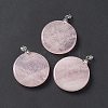 Natural Rose Quartz Pendants G-P491-03P-06-1