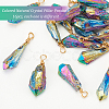 Fingerinspire 16Pcs Electroplated Raw Rough Natural Quartz Crystal Copper Wire Wrapped Pendants FIND-FG0003-30A-4