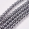 Electroplate Non-magnetic Synthetic Hematite Beads Strands X-G-J169A-4mm-02-1
