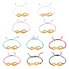 10Pcs 10 Color Alloy Infinity with Hope Link Bracelets Set for Men Women BJEW-TAC0008-01-8