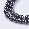 Non-magnetic Synthetic Hematite Bead Strands X-G-R193-19-8mm-3