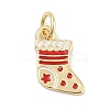 Christmas Brass Enamel Charms KK-Q028-71G-04-1