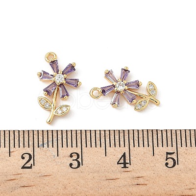 Brass Micro Pave Cubic Zirconia Pendants X1-KK-C099-02G-01-1