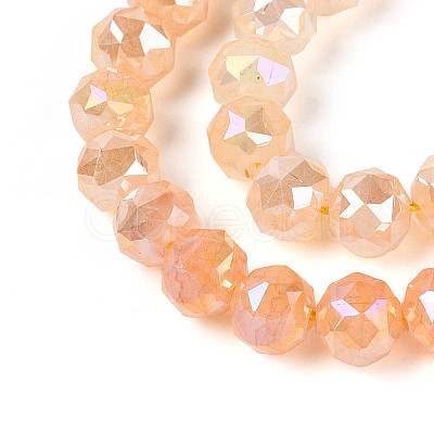Anti-Tarnish Electroplate Glass Beads Strands GLAA-N064-8mm-04-1