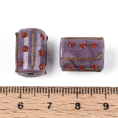 Handmade Gold Foil Glass Bumpy Beads LAMP-ZX003-12-08-1
