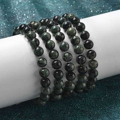 Natural Kambaba Jasper Stretch Beaded Bracelets G-A185-01V-1