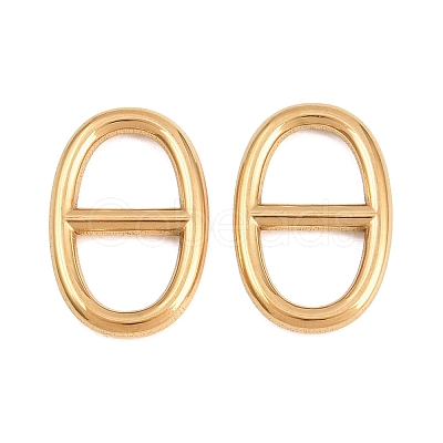 304 Stainless Steel Oval Links Connector Charms STAS-F366-02A-G-1