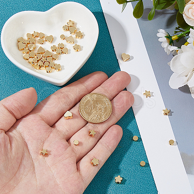 60Pcs 6 Styles Brass Beads KK-HS0015-06-1