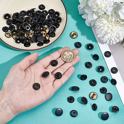 1Bag Brass Snap Buttons KK-GF0001-25EB-1