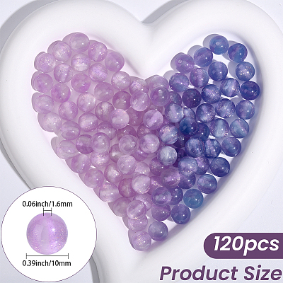 120Pcs Opaque UV Reactive Beads RESI-PA0001-35B-1