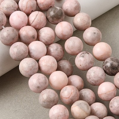 Natural Pink Zebra Jasper Beads Strands G-P231-01-10mm-1