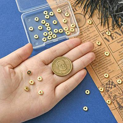 40Pcs 2 Styles Brass Spacer Beads KK-CJ0002-21-1