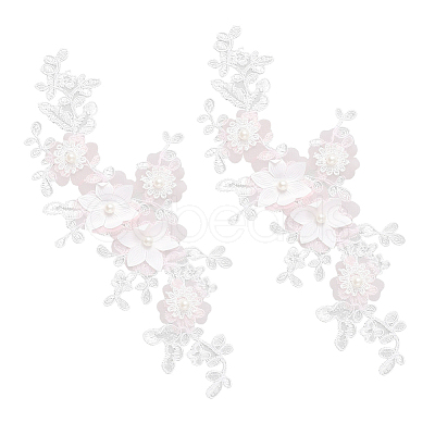 Flower Pattern Polyester Computerized Embroidered Appliques DIY-WH0387-36B-1