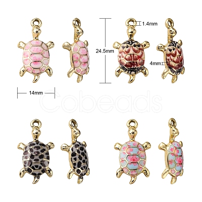 20Pcs 4 Colors Alloy Enamel Pendants ENAM-CJ0002-44-1