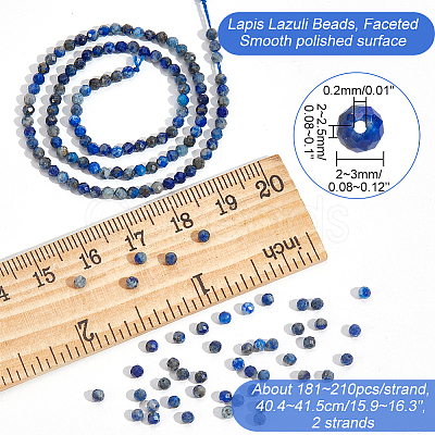 Nbeads 2 Strands Natural Lapis Lazuli Beads Strands G-NB0004-64-1