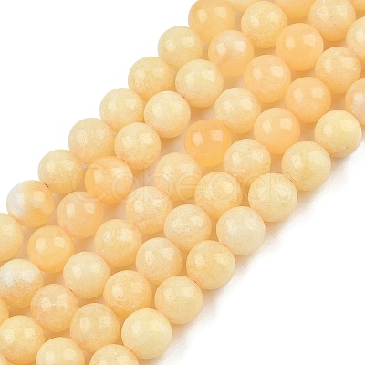 Natural Yellow Calcite Beads Strands G-C251-A01-10mm-1