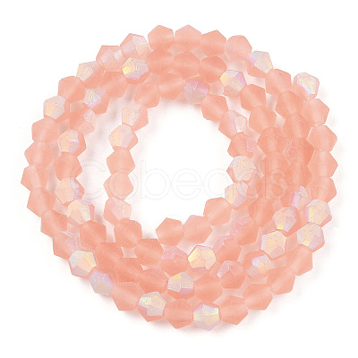 Imitate Austrian Crystal Bicone Frosted Glass Beads Strands GLAA-F029-TM2mm-A15-1