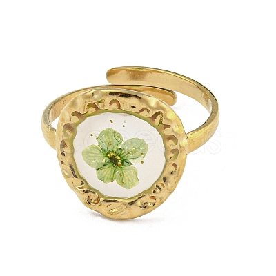316 Stainless Steel with Epoxy Resin Ring RJEW-Z031-02B-1