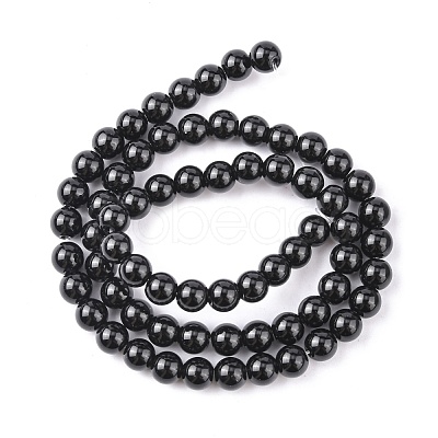 Synthetic Black Stone Beads Strands GSR6mmC044-1