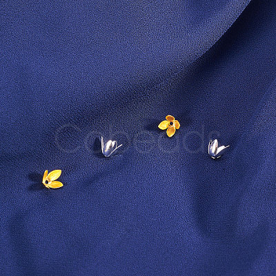 4-Petal Iron Flower Bead Caps IFIN-CJ0001-20-1