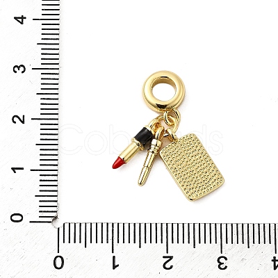 Brass European Dangle Charms KK-A268-35G-1