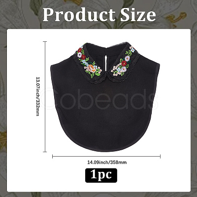 Detachable Polyester Embroidered Flower Collar AJEW-WH20006-242B-1