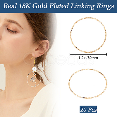 20Pcs Brass Linking Rings KK-BBC0012-15-1