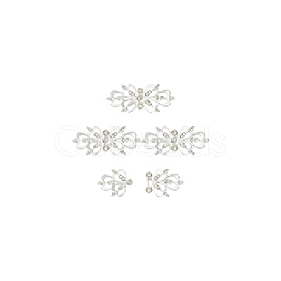 4Pcs Zinc Alloy Rhinestone Snap Lock Clasps FIND-FG0003-45B-1