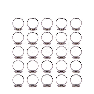 PandaHall Elite Brass Pad Ring Bases KK-PH0001-15S-1