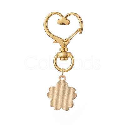 4Pcs Sakura Flower & Cat Alloy Enamel Keychains KEYC-JKC00456-1