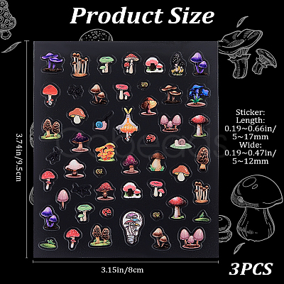 Mushroom Plastic Nail Art Stickers MRMJ-WH20004-07-1