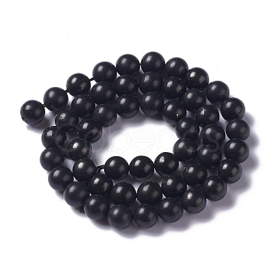 Natural Shungite Beads Strands G-H237-8mm-1