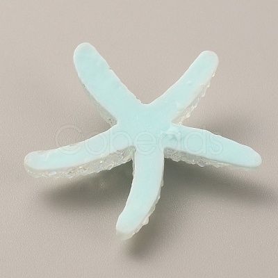 Starfish Translucent Resin Cabochons RESI-WH0028-16D-1