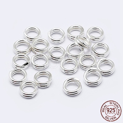 925 Sterling Silver Split Jump Rings STER-F036-01S-0.6x8mm-1