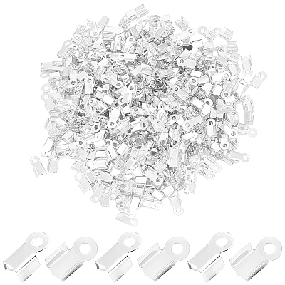 500Pcs Iron Folding Crimp Ends IFIN-CN0001-06S-1