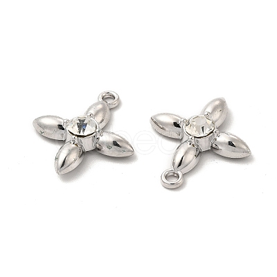 Glass Flower Pendants PALLOY-E024-31P-02-1