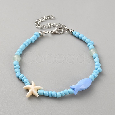 Glass Seed & Plastic Beaded Braceletss BJEW-WH0011-86-1