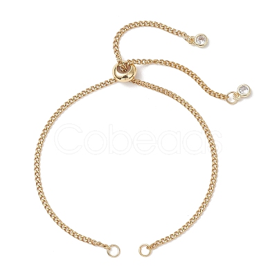 304 Stainless Steel Curb Chain Slider Bracelet Making AJEW-JB01524-01-1