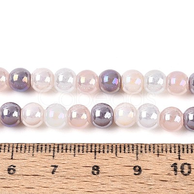 Electroplate Glass Beads Strands X-EGLA-N019-6mm-04-1