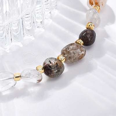 Natural Lodolite Quartz Beaded Bracelets for Women G-P563-07P-11-1